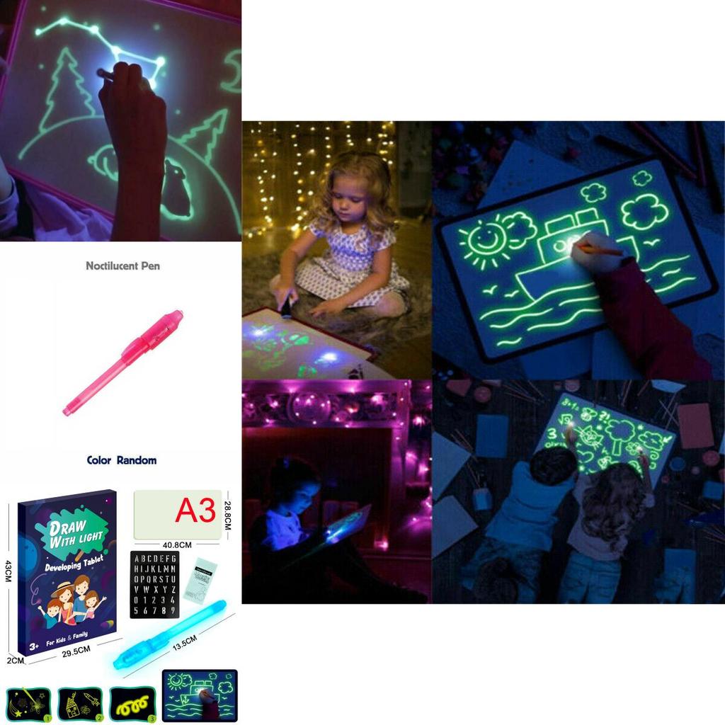 Exciting A5/a4/a3 Magic Drawing Board For Kids With Light Fun And Educational Toy