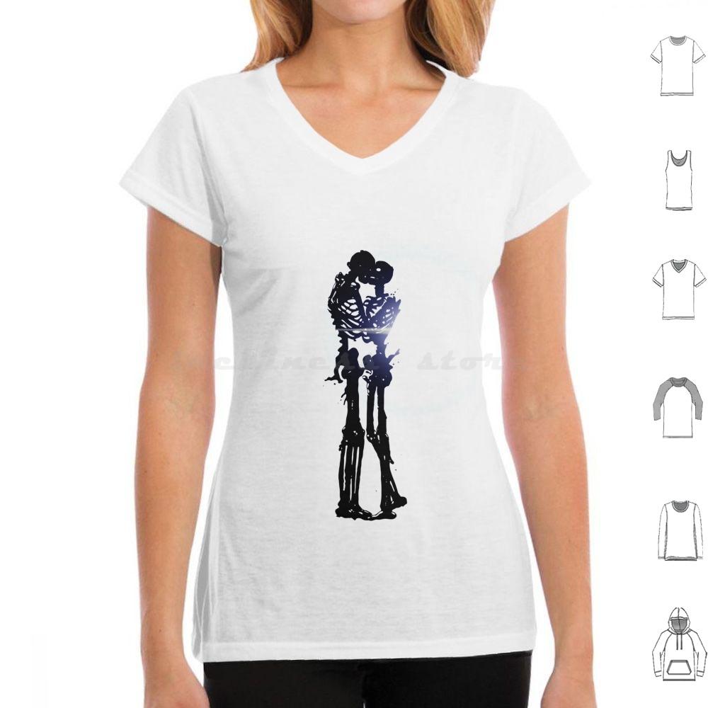 Skeleton Kiss Lens Flare Nuclear Love Skull T Shirt Cotton Men Women DIY Print Skeleton Kiss Kissing Skeletons Nuclear Atomic