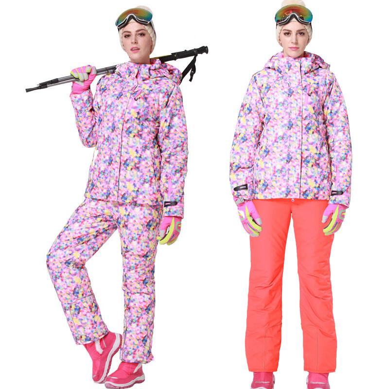 Женский утепленный ветрозащитный теплый горнолыжный костюм Phibee