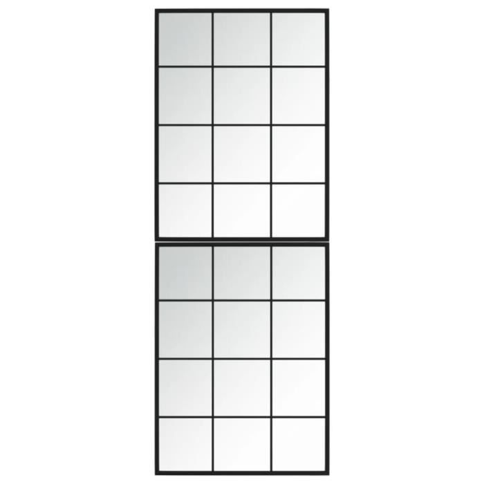VidaXL Miroirs muraux 2 pcs noir 80x60 cm métal 3189032