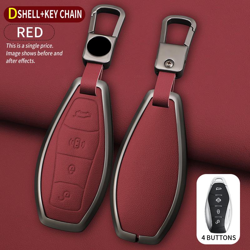 Fit For Hongqi H5 Hs5 H6 Series H9 Series Hq9 Hs3 Metal Genuine Leather Full Package Keycase Personalized Key Ring Protective Cover