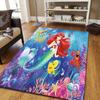 1pc Mermaid Pattern Area Rug Soft Flannel Floor Mat for Living Room, Bedroom, Kitchen, Sofa Coffee Table Floor Mat, Machine Washable