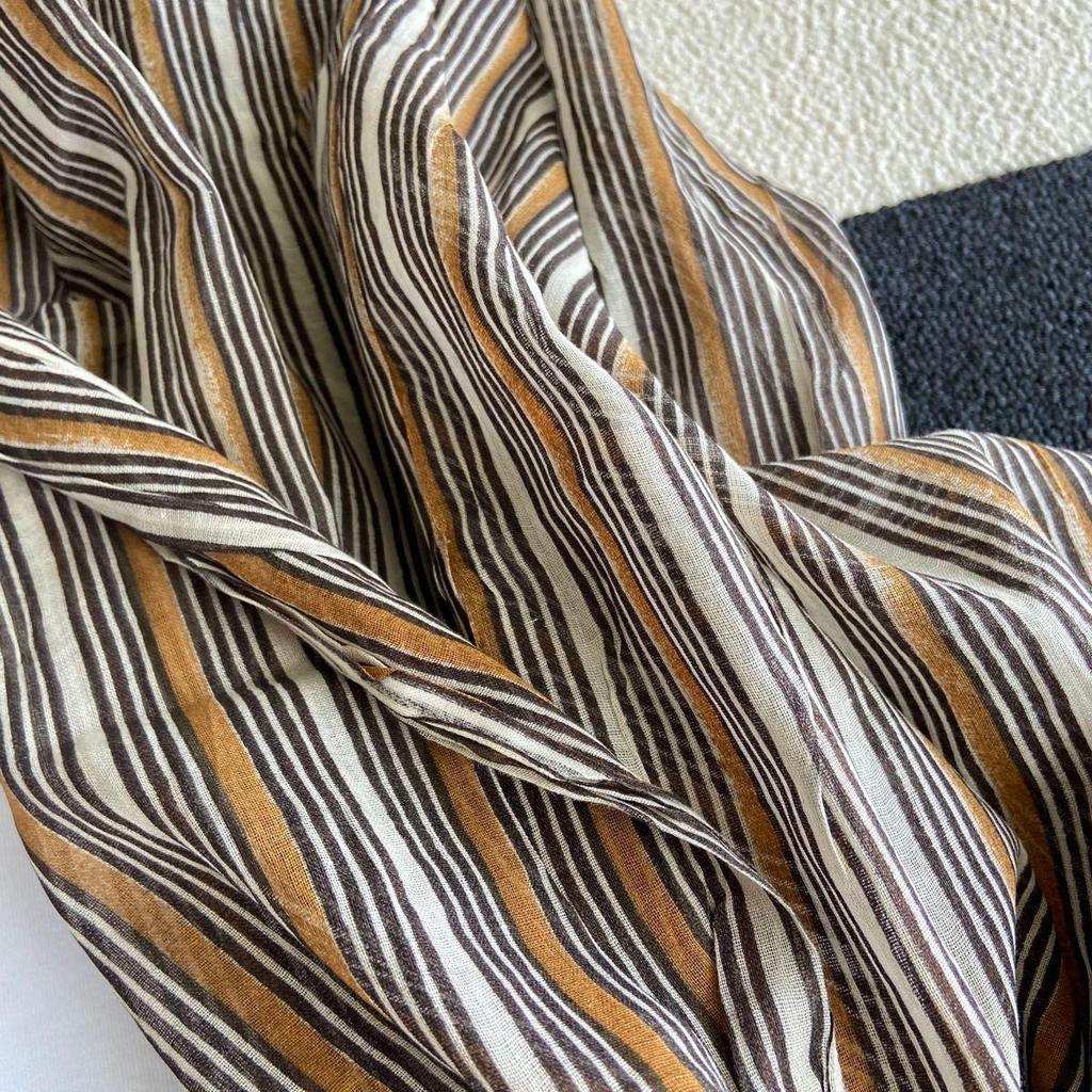 Used 100% Cotton Imported Large Stole Shawl UV/Brown