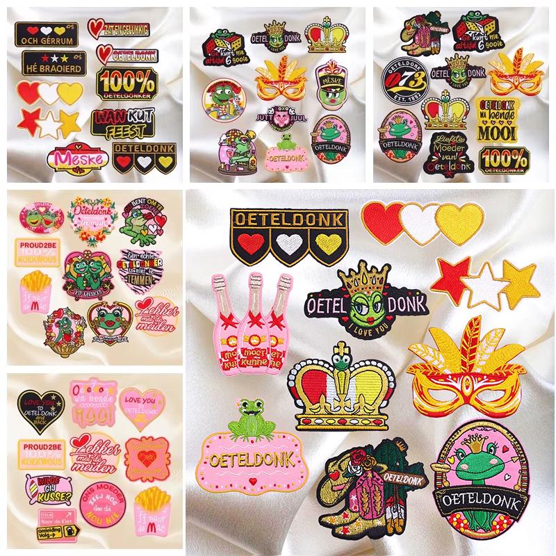 5 /12pcs Set Netherland Oeteldonk Emblem Embroidered Patches 12 Constellation Patch Carnival For Netherland For Clothing Sew Diy 
