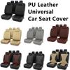 Universal Car Seat Cover Protector PU Leather Front & Rear Seat Back Cushion Pad Mat Backrest for Auto Interior Truck SUV Sedan