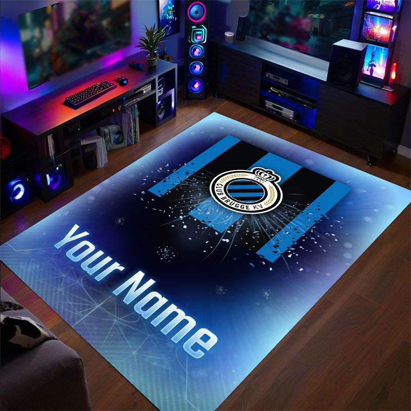 Crystal Velvet Rug Club Brugge FC Print Custom Name Text Floor Mat Home Decor