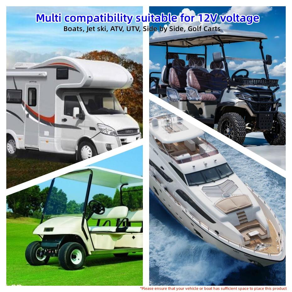 Marine Stereo Boat Radio FM AM Digital Media Audio IP66 Waterproof MP3 Player for Yacht Gauge ATV UTV Cart 4*50W Wireless BT5.0
