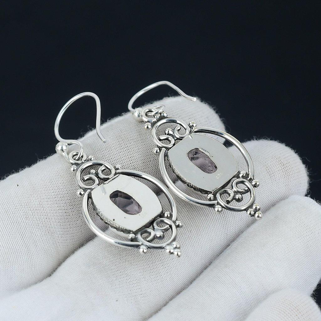 Pink Kunzite Earring, Pink Kunzite Silver Earring, Pink Kunzite Stone Earring, 925 Sterling Silver Earring, Gemstone Earring, Dangle Earring