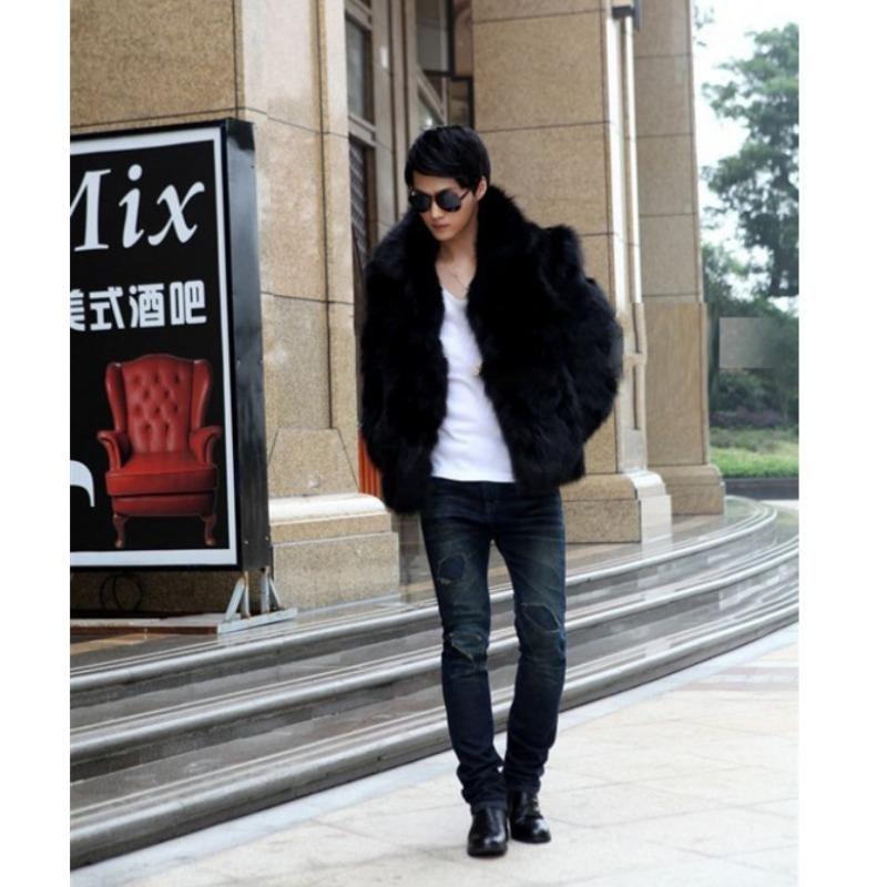 Men's imitation fur coat imitation fox fur coat men's imitation fur coat autumn and winter imitation fur men's coat