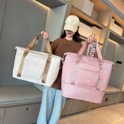Multifunktionale, erweiterbare, tragbare Reise-Tasche mit großem Fassungsvermögen und Trocken- und Nassfach, sportliche, faltbare Fitness-Tasche mit Zuggriff