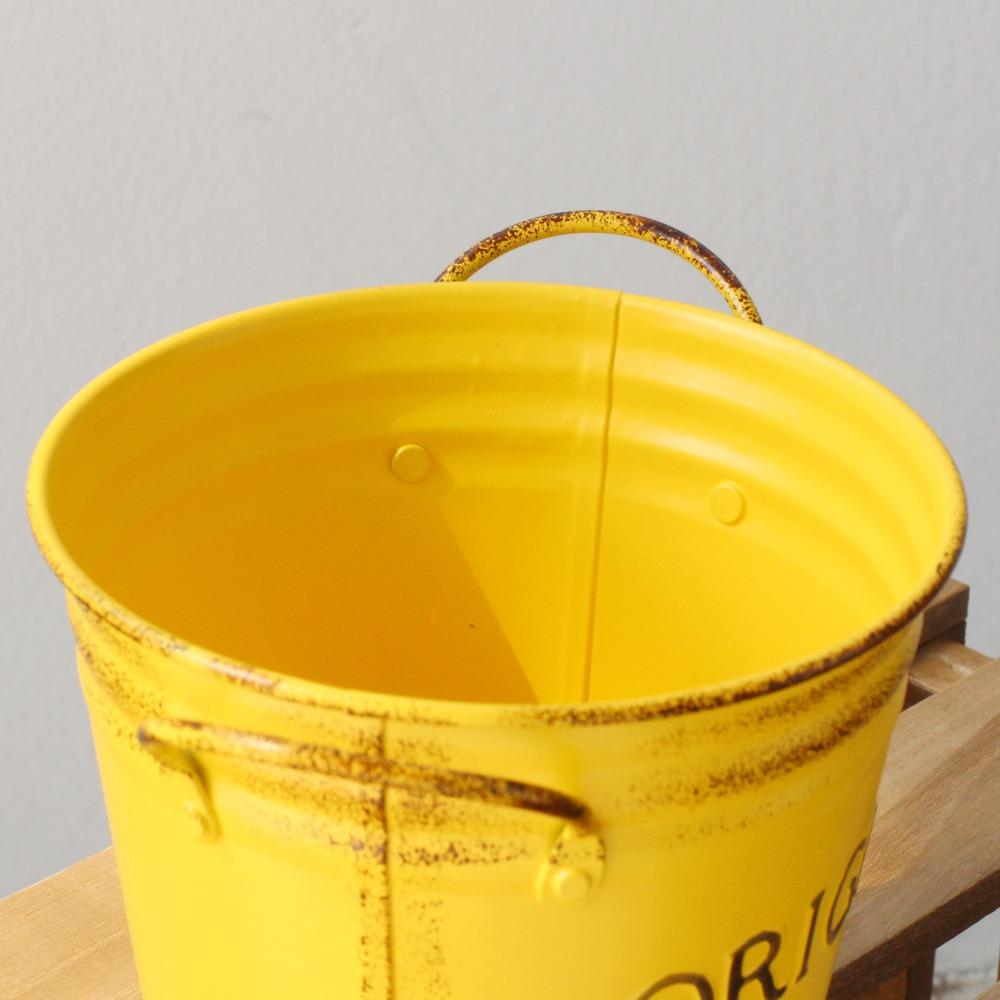 Convenient Iron Flower Pot Retro Floral Buckets Vase Metal Flower Container  Home Decoration