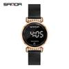 Sanda 8007 LED Touchscreen Women's Watch with Double Buckle Mesh Band