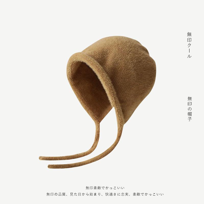 

Ян Ми вязаная шапка женская осень-зима милая на шнуровке с защитой ушей головной убор теплая шапка модная шерстяная шапка Average size (55-60cm) хаки