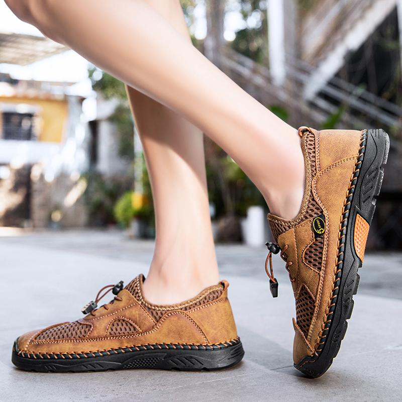 Golden Sapling Men's Casual Shoes Breathable Summer Flats Retro Outdoor Mountain Shoe Men Leisure Party Loafers Beach Moccasin