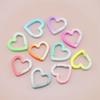 10pcs Ornament Heart Shaped Carabiner Hook Rings Gradient Color Openable Spring Clasp  DIY Jewelry