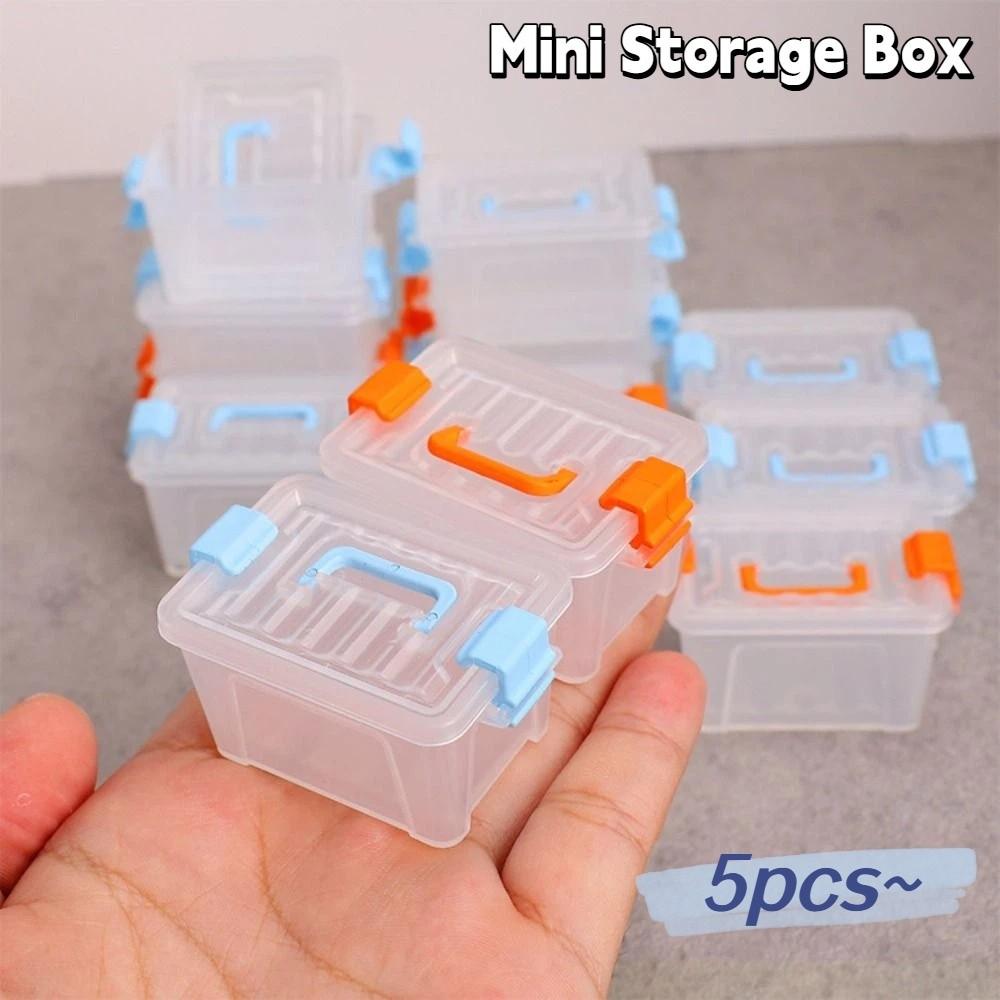 5pcs Nail Art Box Mini Storage Box Transparent Mini Storage Drawer Beading Storage Case  Desk