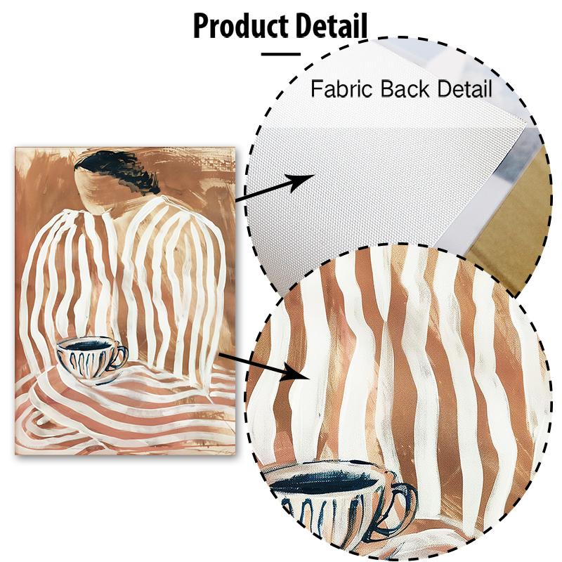 Striped Girl Book Vase Flower Wall Art Canvas Painting Abstract Posters And Prints Hotel Bar Wall Pictures For Living Room Decor