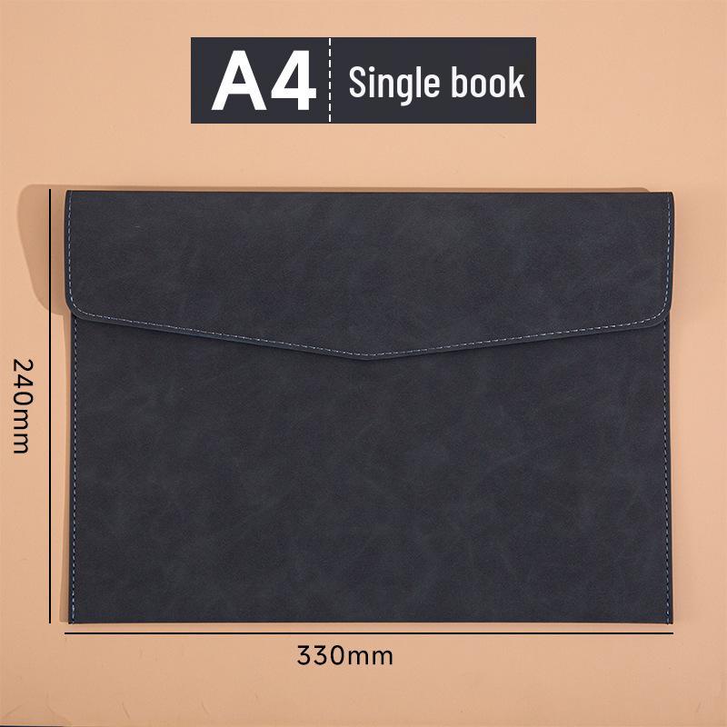 Large Capacity A4 Leather File Bag - Multifunctional Business Office Folder