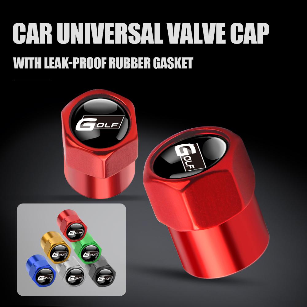 4PCS Car Wheel Valve Caps Auto Dustproof Tire Stem Air Covers For Volkswagen Motion MTM POLO GTI Blue Caddy Scirocco Golf Beetle V1