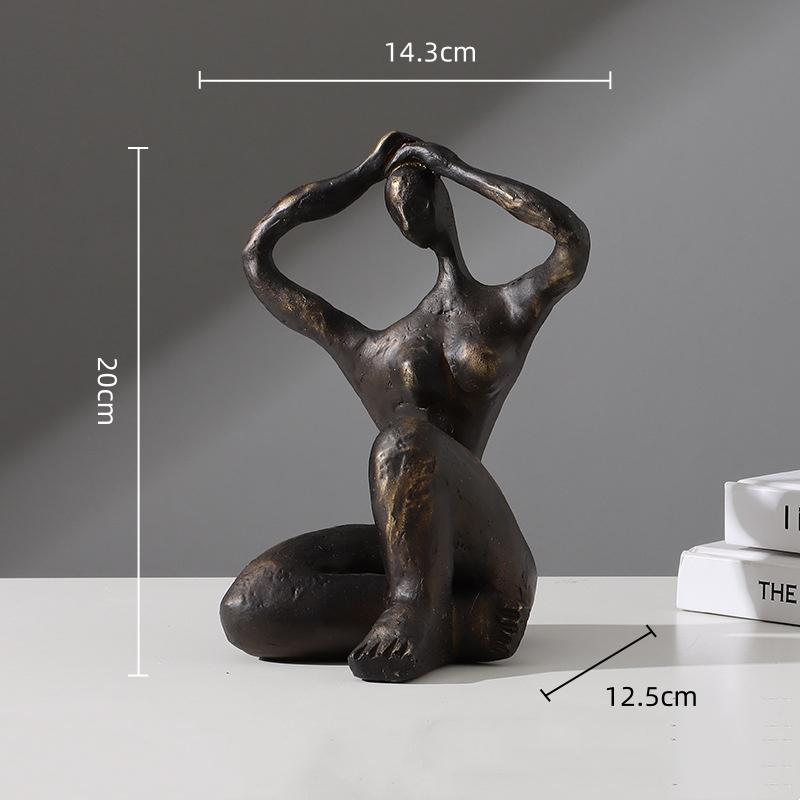 Resin Handicrafts Realistic Figure Sculpture Abstract Girl Yoga Figurine Decorative Figurines Home Decoration Accessories