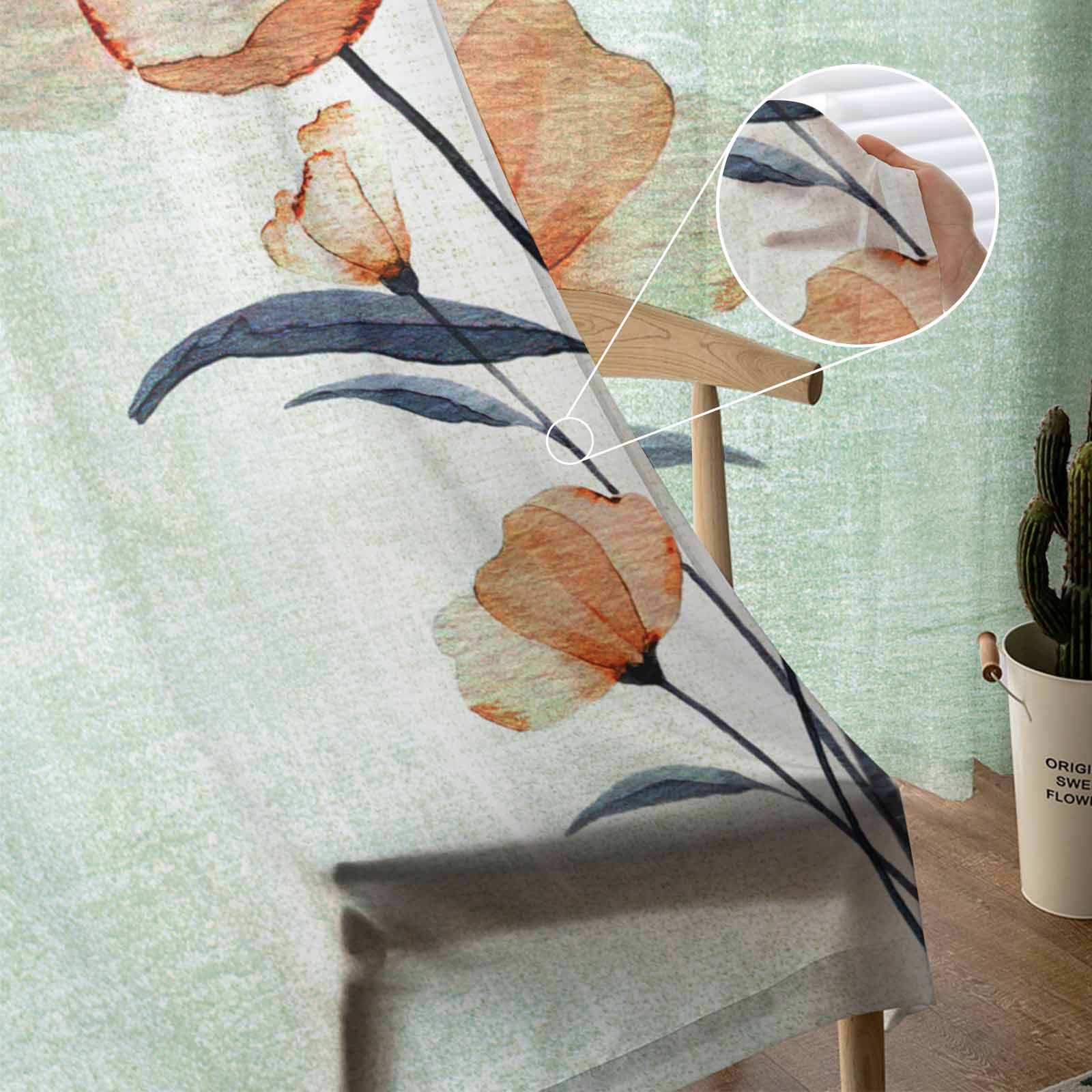 Цветочные постепенные декадентские стильные тюлевые оконные шторы для спальни — фото 5