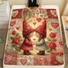 1 Stück Valentinstag Druck Flanelldecke, Hohe Qualität, Bequem für Alle Jahreszeiten, Heimdekoration, Perfekt für Weihnachten, Geburtstagsgeschenk
