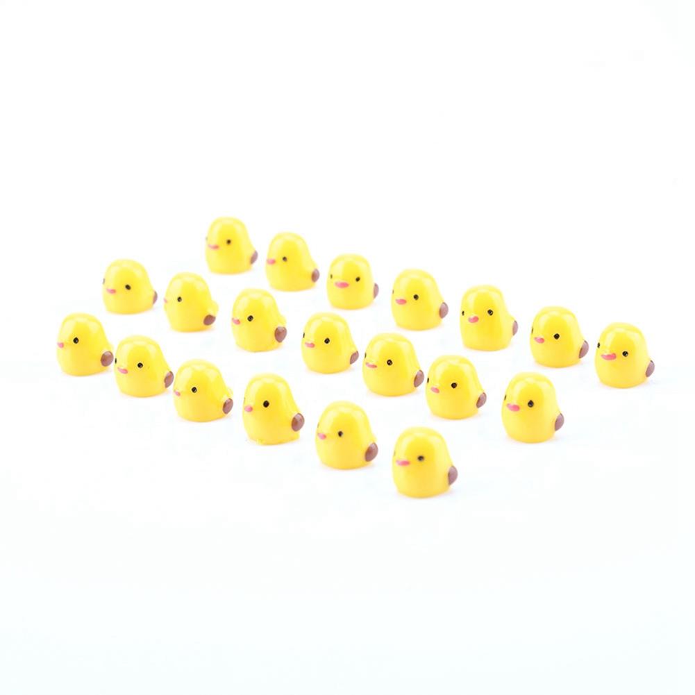 20pcs Miniature Yellow Chicken Micro  Garden Landscape Ornaments Doll House Decorations