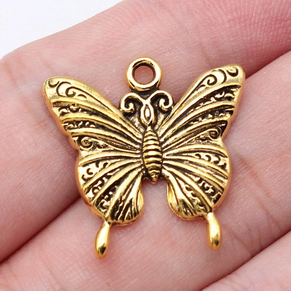 20 Pieces Of 23x23mm Fashionable And Versatile Butterfly Pendant