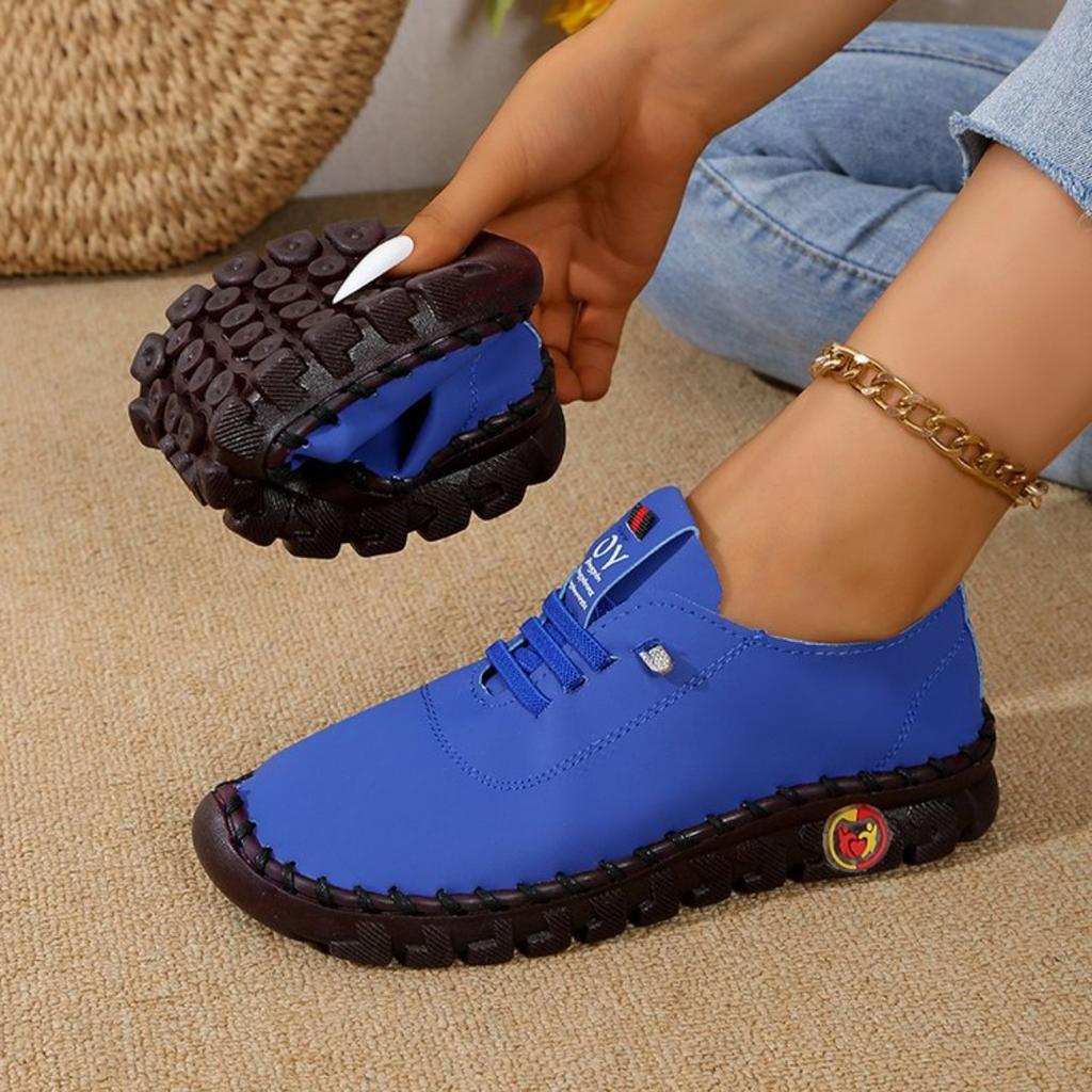 Women Sneakers 2025 New Breathable Retro Stitching Muffin Bottom Plus Size Women Shoes Spring Summer Soft-soled Roman Sneakers