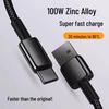 6A Type-C Super Fast Charging Braided Data Cable, 240W Flash Charge for Vivo, Huawei, Honor, and Car Charging