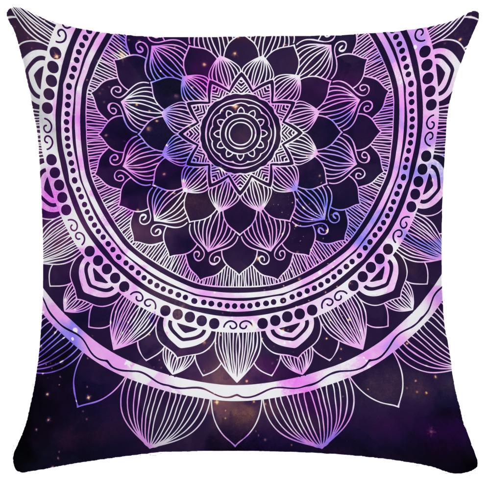 45X45CM Nordic Watercolor Mandala Ethnic Wind Starry Polyester Pillowcase Living Room Sofa Decoration Cushion