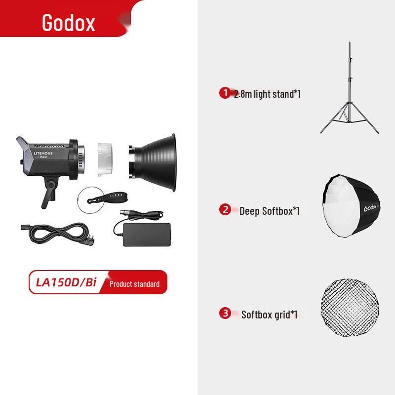Godox LA150BI Bi-Color LED Video Light with QR-P90 Softbox