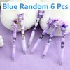 Pcs/Lot 6/36 Kuromi Erasable Gel Pen Cute 0.5Mm Blue Ink Neutral Pens Promotional Gift Office School Supplie For Kids Adults Children's Birthday Gift