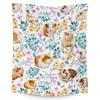 Guinea Pig Flannel Blanket Lovely Cartoon Animal Red Strawberry Blankets for Couch Bed Sofa Pet Hamster Floral Throw Blanket
