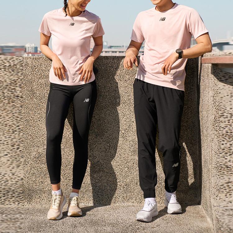 New Balance T Shirts Men's Pink Crew Neck Moderate AMT31251-SOI