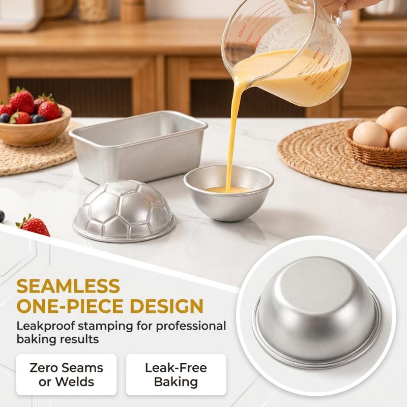Non-Stick Egg Tart Baking Mold 1/2Pcs Aluminum Alloy Easy Demold for Home Mochi Dessert Making