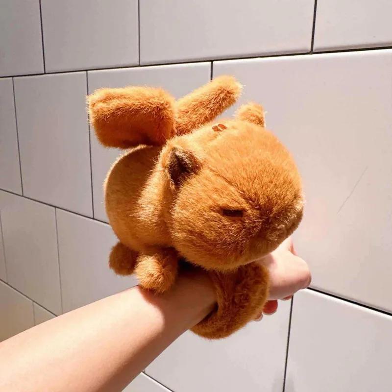 Capybara Plush Toy Curtain Holdback Ring Capybara Hand Rattle Animal Wristband Animal Slap Bracelet Huggers Wristband