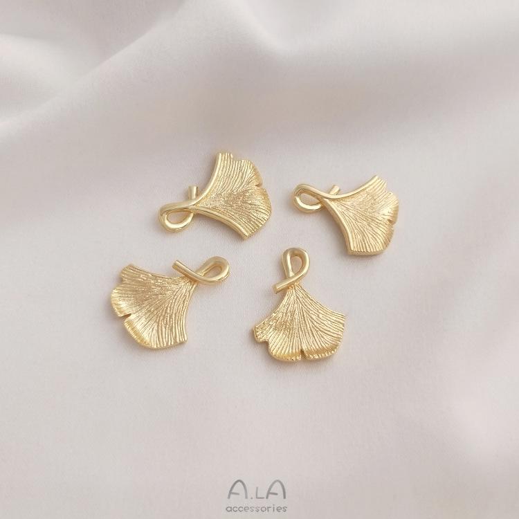 

14K Gold Plated Ginkgo Leaf Charm Pendant for DIY Jewelry: Bracelets, Necklaces, Earrings