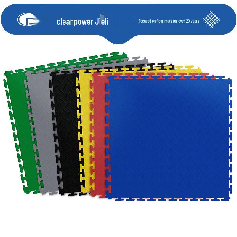 Customized PVC Click-Lock Interlocking Floor Mats for Industrial Workshops - Wear-Resistant & Flame Retardant Customize per sqm - Leather Pattern (Standard) 5mm