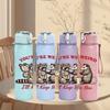 1PC You Are Weird I Like You Monster Print 750ml Color Plastic Sports Water Bottle Leakproof Flip Straw Lid Suitable for Sports Office Home Use