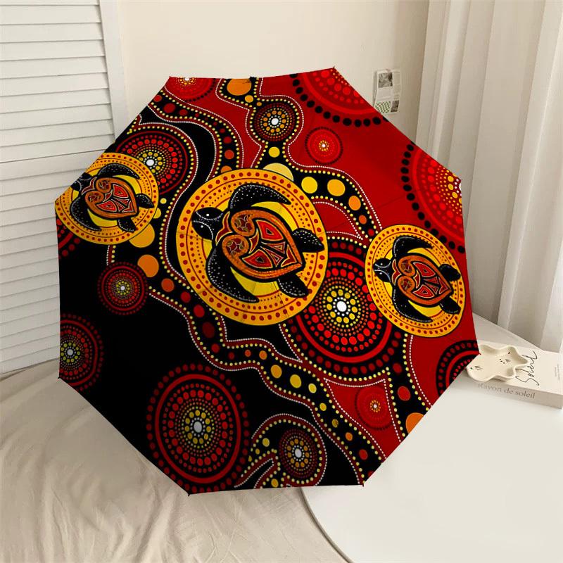 

1PC Turtle Dot_Painting Umbrella-8-Rib Reinforced, Automatic Open, Lightweight & Durable, Fashion Accessory for Outdoor, H0403