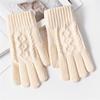 Touch Screen Warm Gloves Thicken All Finger Gloves Daily Knitted Mittens  for Autumn Winter