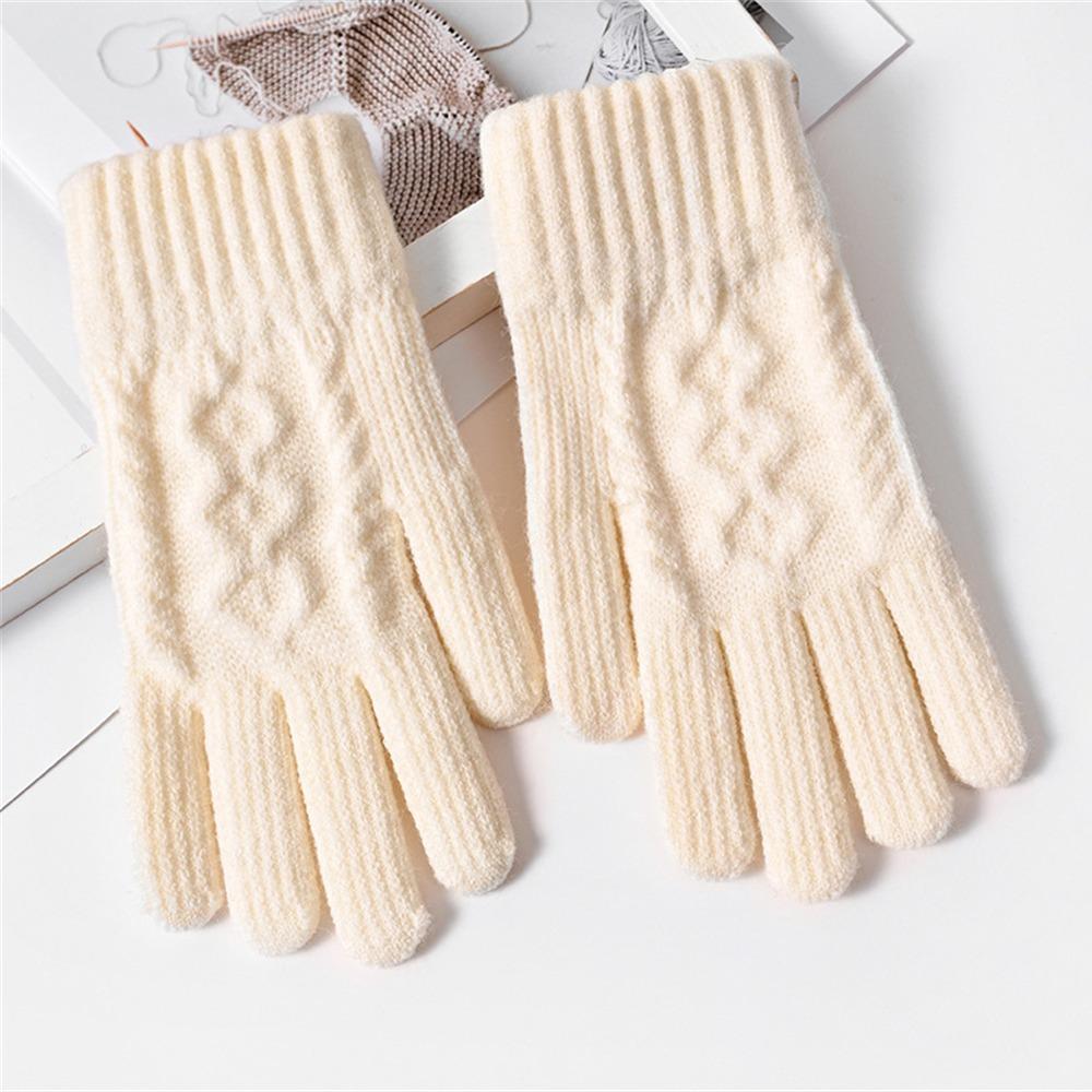 Touch Screen Warm Gloves Thicken All Finger Gloves Daily Knitted Mittens  for Autumn Winter