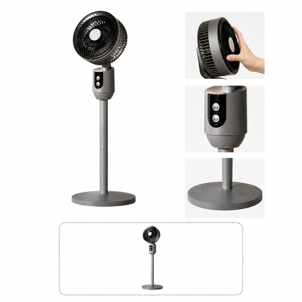 Pedestal Fan with Remote Control - 3 Oscillating Floor Fan, 7.5 Hour Timer, Adjustable Height Table and Floor Use for Bedroom Home