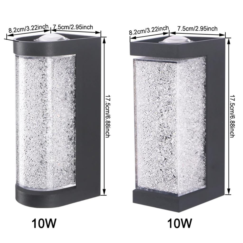 New Modern Outdoor Wall Lamp Crystal  Bedside Lighting Porch Light Waterproof Wall Sconce  Doorway Garden Patio Decoratio