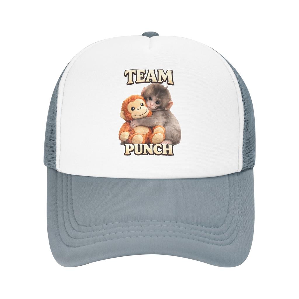 Punch Monkey Lustiges Tier Sonnenhüte y2k Cool Unisex Erwachsenen Netz Truckerhut Heißer Verkauf Benutzerdefiniertes Logo Kpop Rock Baseballkappe Geschenkidee
