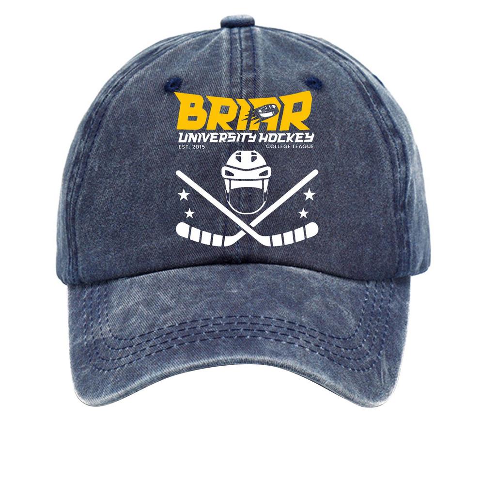 Washed Cotton Baseball Cap Vintage Soft Top Denim Hat Adjustable Strap Printed Design College League Sports Style Unstructured Fit