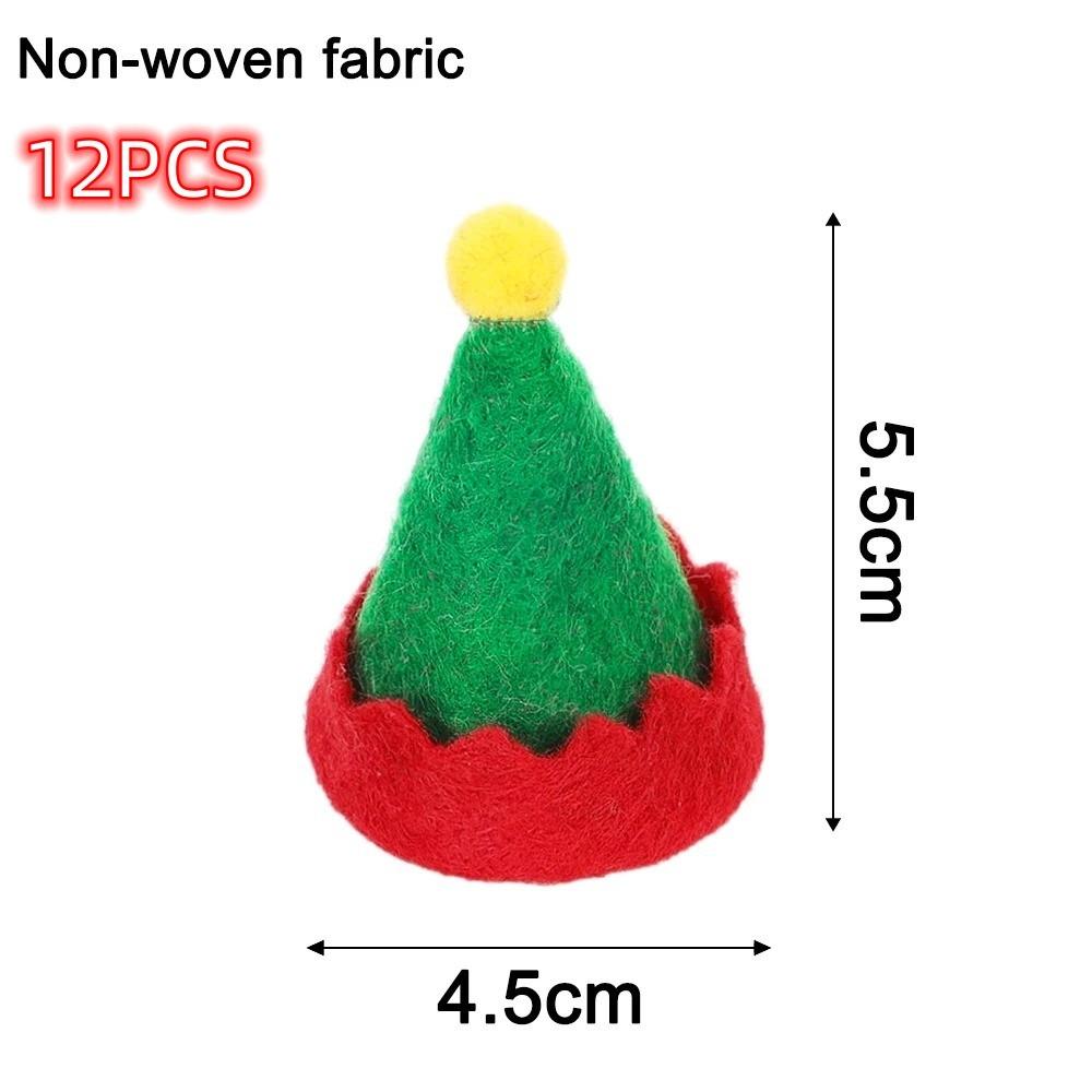 12 ks dárkových vánočních čepic Santa Claus čepice lízátko čepice láhev vína nová mini vánoční čepice párty