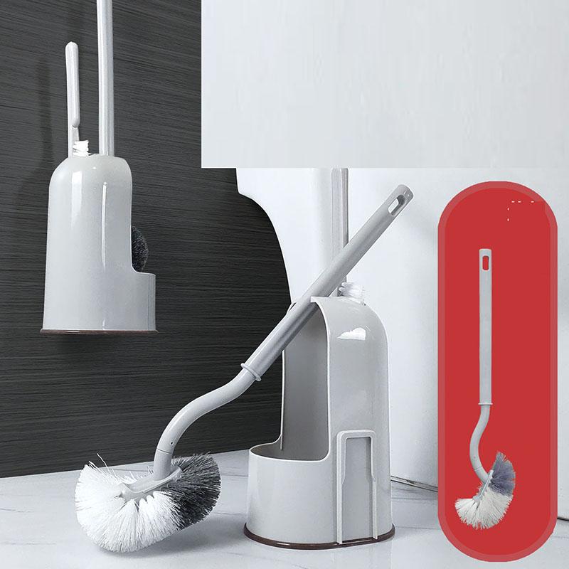 Creative Wall-hung Toilet Brush Set Without Dead Ends Squatting Toilet Full-angle Wall-mounted Toilet Brush Free Punching
