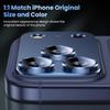 For iPhone 17 Pro  Camera Lens Protector Metal Aluminum Alloy Tempered Glass Camera Screen Protector,Deep Blue Titanium